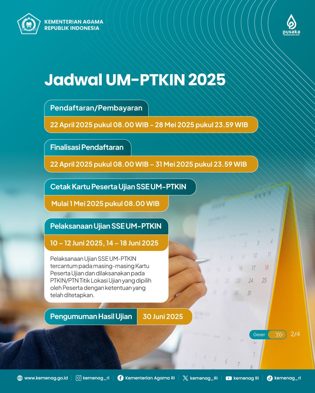Jadwal UMPTKIN